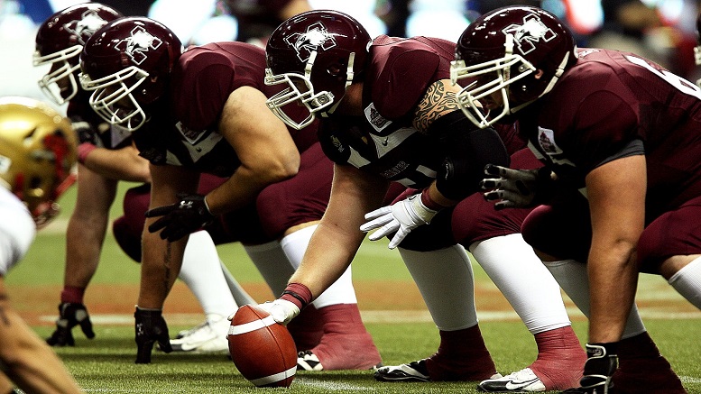 American football players taking part in the super bowl 2020