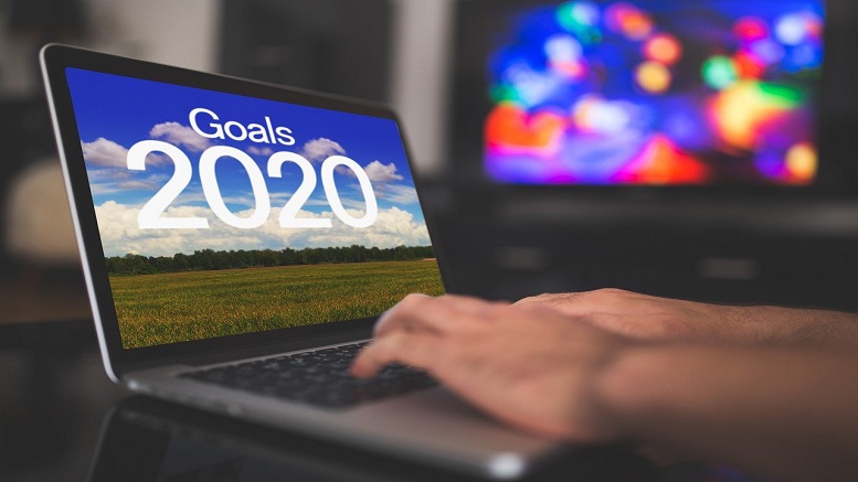 A laptop showing new year resolution ideas for 2020