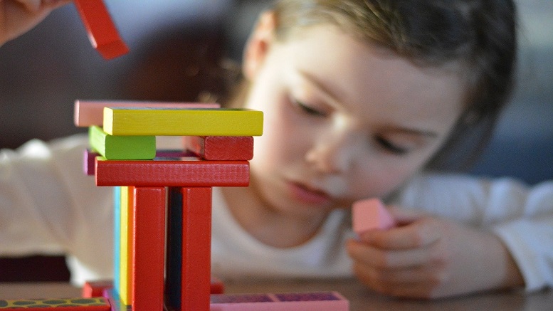 child playing indoors