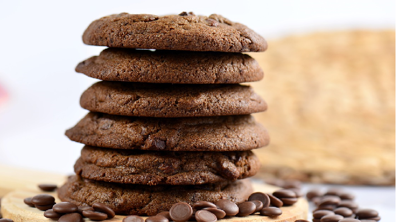 Image showing baked chocolate biscuits with chocolate chips