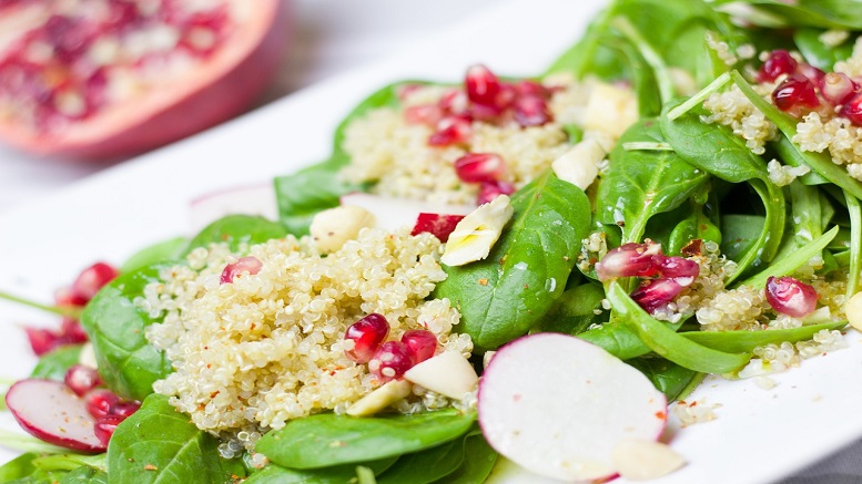 Halloumi salad with chickpea salsa and couscous